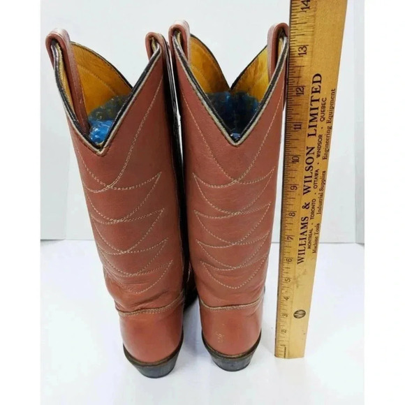 Double H Western Cowboy Boots Womans Size 6 B Brown Leather - Picture 5 of 8
